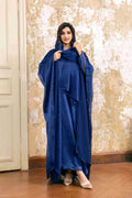 Blue Metallic Sheen Chiffon Abaya Set