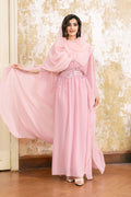Main shot of Light Pink Abaya with exquisite sequin embroidery